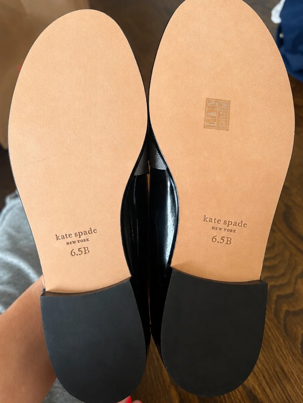 Kate Spade Leandra Black Patent Leather Bow Loafers 6.5B